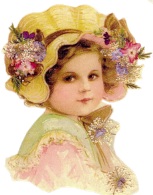 Дівчинка в капелюшку схема для вишивання