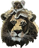  Лев і левенятко схема для вишивання