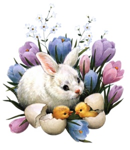 Кролик з підсніжниками схема для вишивання