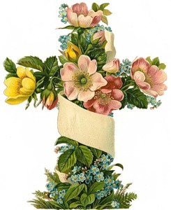 Хрест з квітами схема для вишивання