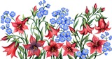 Бордюр з квітів схема для вишивання