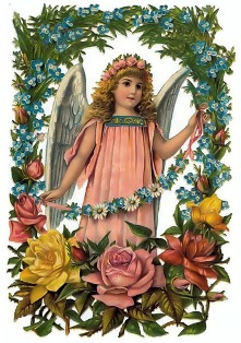Ангел з квітами схема для вишивання