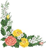 Кутик з розами і білими квітками схема для вишивання