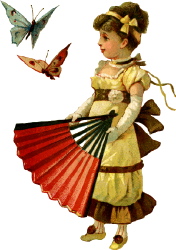 Дівчинка з метеликами схема для вишивання