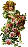 Дівчинка з розами схема для вишивання