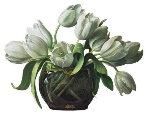 Білі тюльпани схема для вишивання