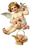  Ангел з кошиком квітів схема для вишивання