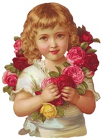  Дівчинка з трояндами схема для вишивання