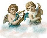 Ангели в хмарах схема для вишивання