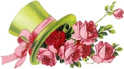 Капелюх з розами схема для вишивання