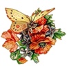  Метелик з маками схема для вишивання