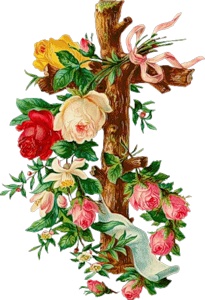 Хрест з розами схема для вишивання