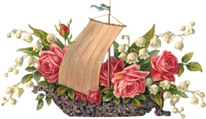 Човник з квітами схема для вишивання
