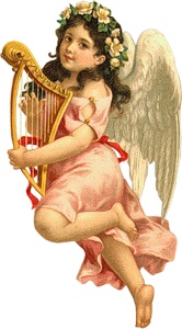Ангел з арфою схема для вишивання